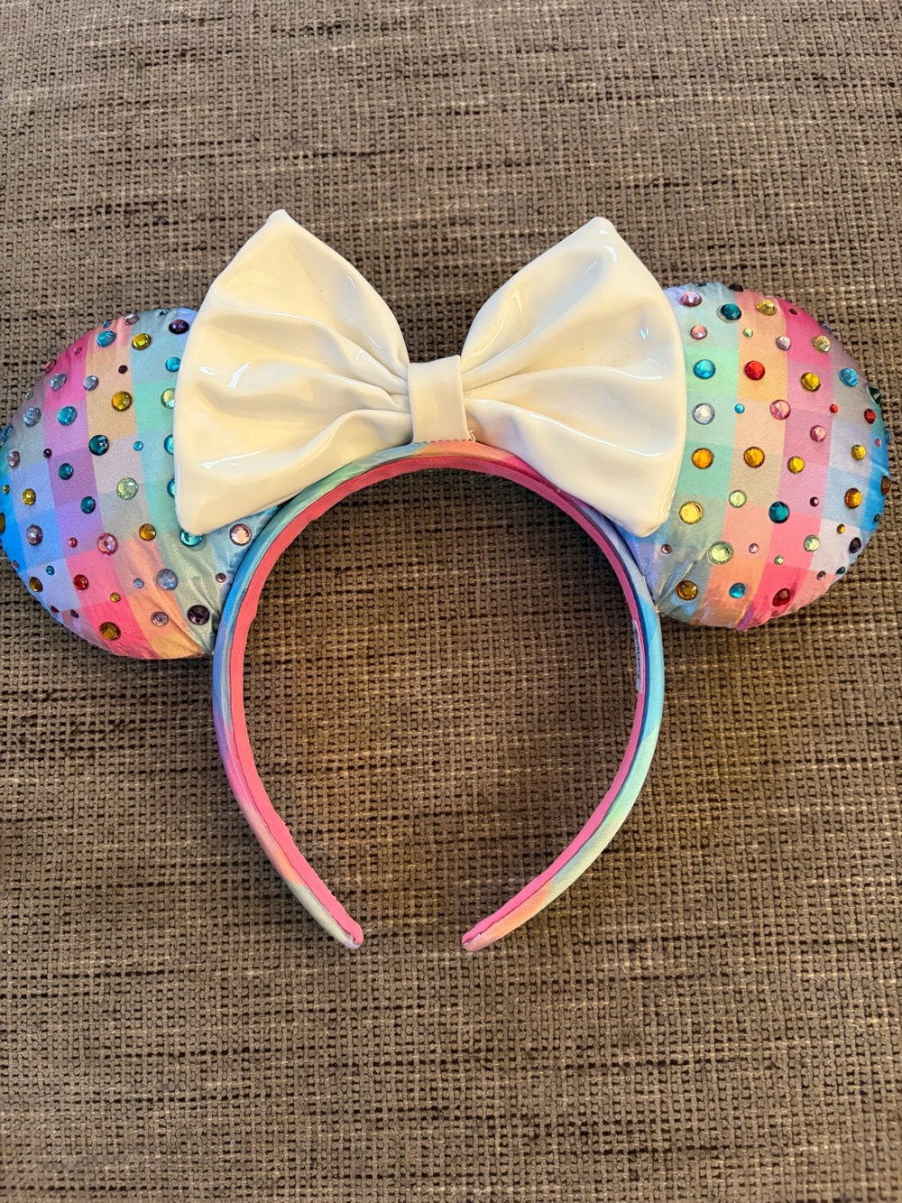Baublebar x Disney Jeweled Patent Leather Bow Minnie Ears Headband RARE